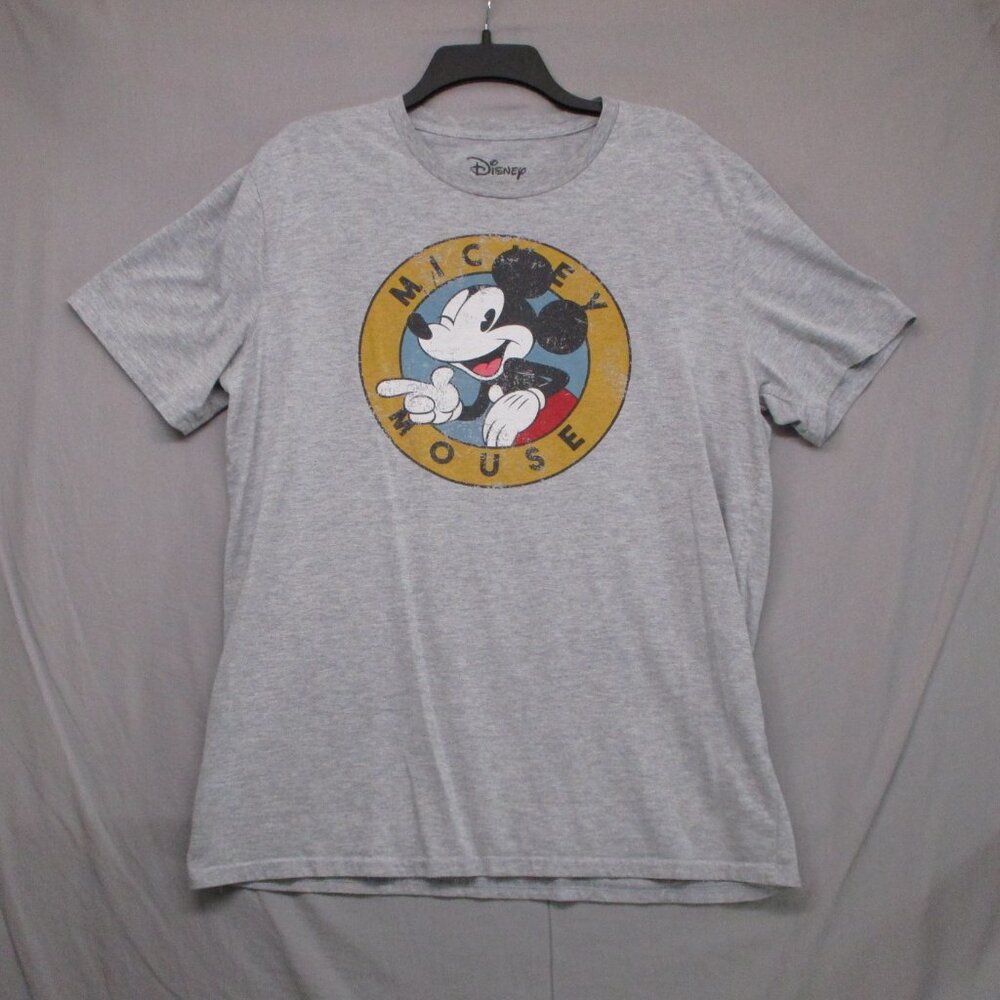 Disney Micky Mouse Graphic Print T-Shirt Gray Men Size | XL